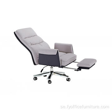 Hela försäljningspriset vinter Office-läderstol Executive stol med fotstöd